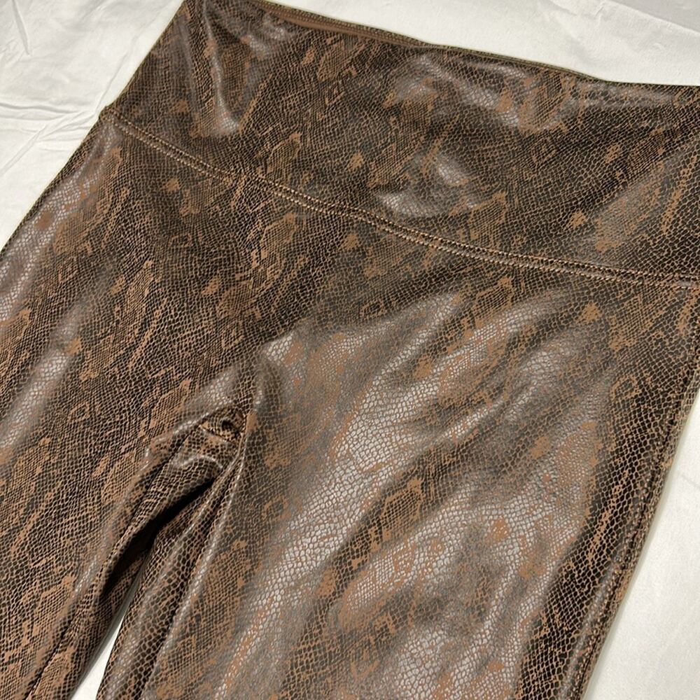 21 Saints Brown Snake Print Faux Leather Leggings Women’s Size Medium - Picture 3 of 10